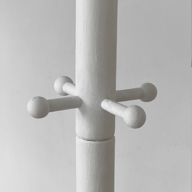 Vintage coat rack in white lacquered wood, 1980