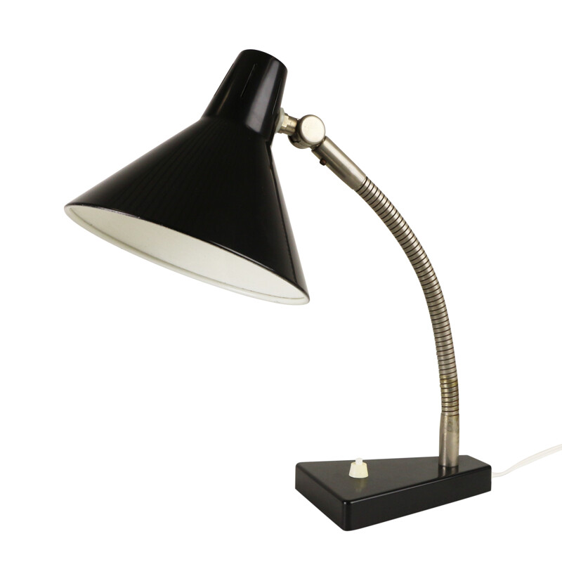 Lampe de bureau noire produite par Hala Zeist - 1960