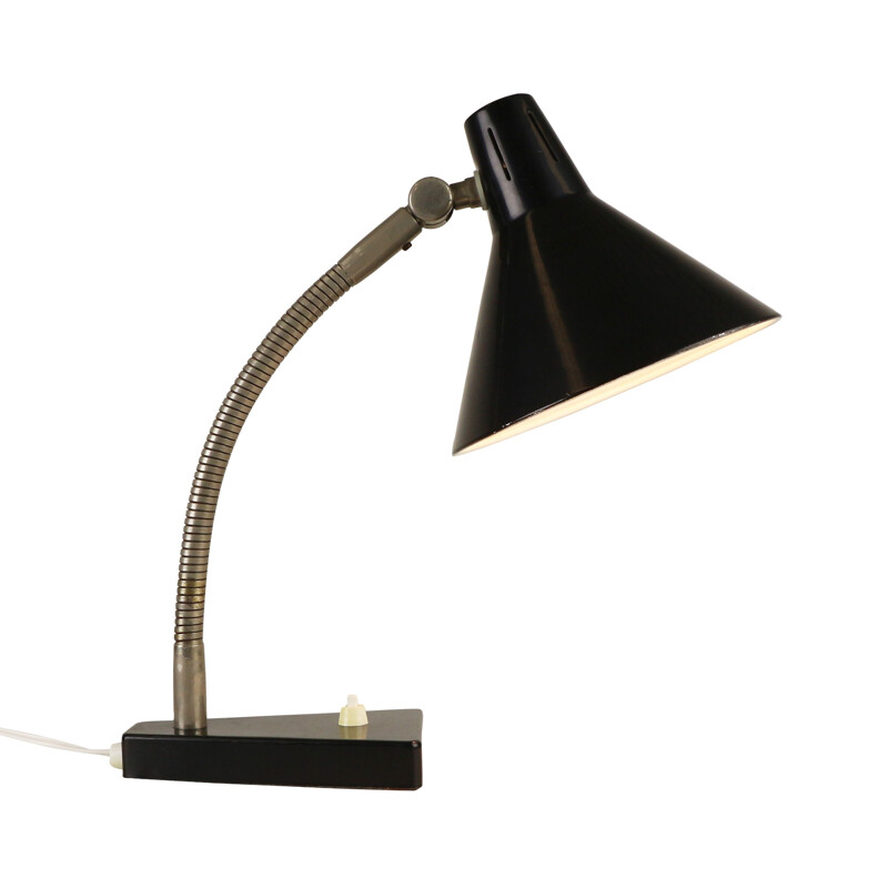 Lampe de bureau noire produite par Hala Zeist - 1960