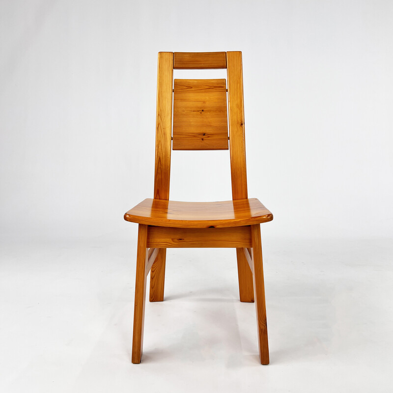 Set van 6 vintage grenen stoelen door Tapiovaara voor Laukaan Puu Finland, 1960
