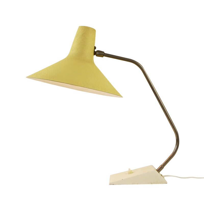 Lampe de bureau jaune en métal éditiion Anvia - 1950