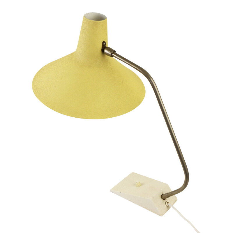 Lampe de bureau jaune en métal éditiion Anvia - 1950