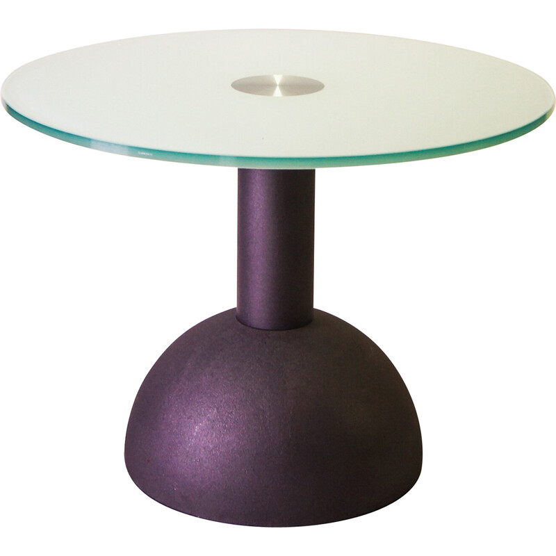 Vintage side table Calice in cast iron and glass by Massimo and Lella Vignelli for Poltrona Frau, Italy