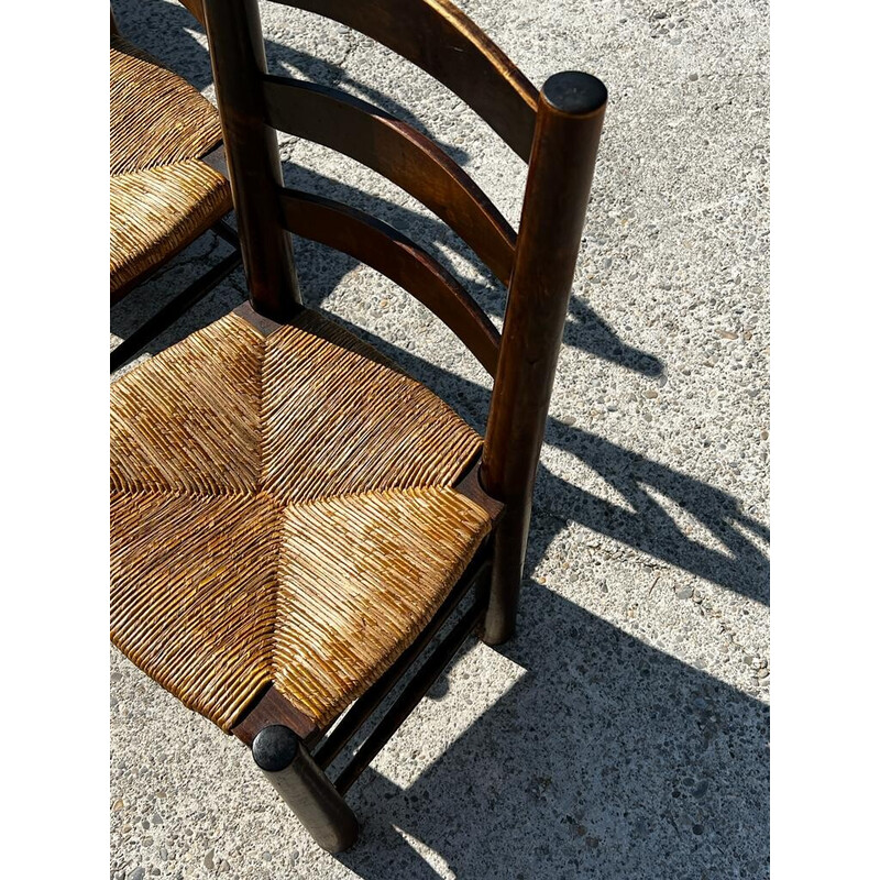 Vintage pine and oak dining set by Georges Robert, 1960