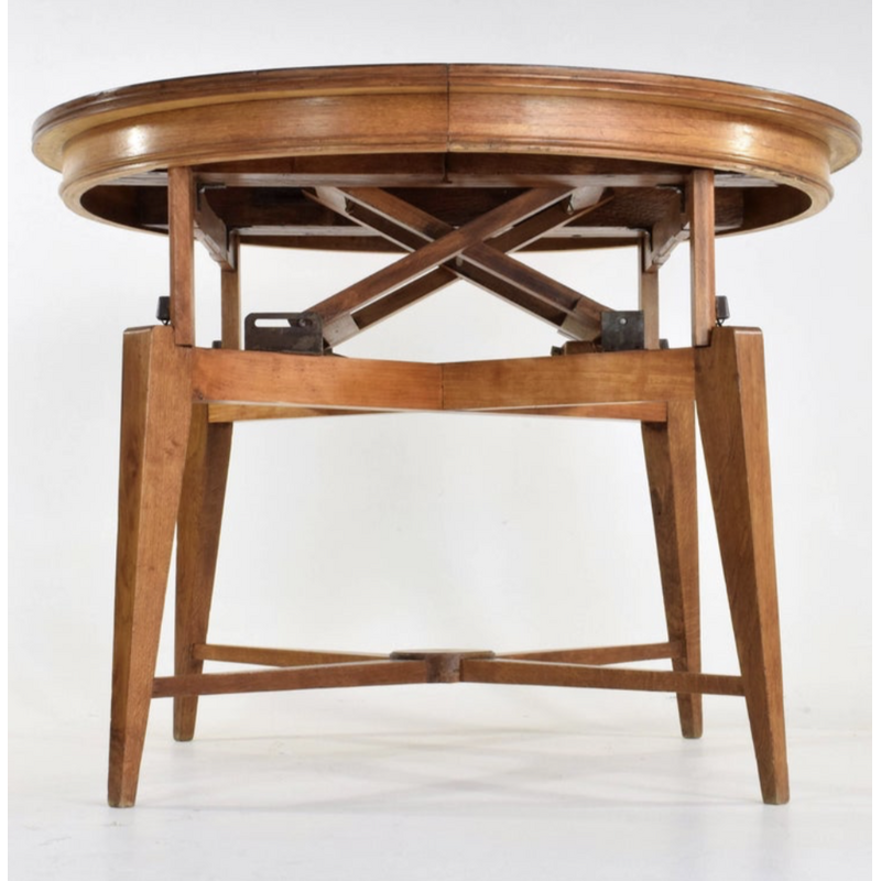 Vintage "raise and lower" coffee table in wood and oak, 1950