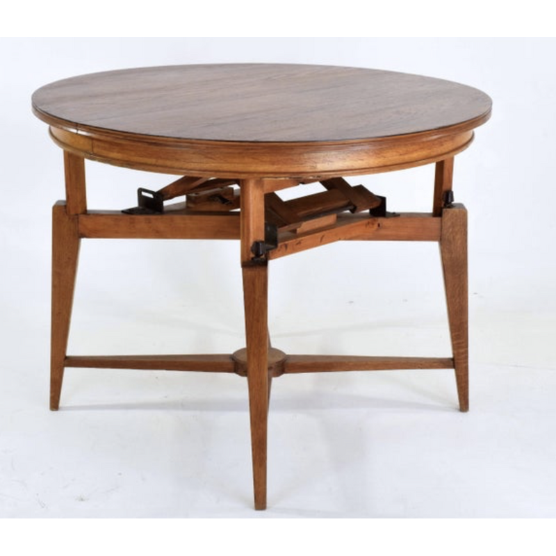 Vintage "raise and lower" coffee table in wood and oak, 1950