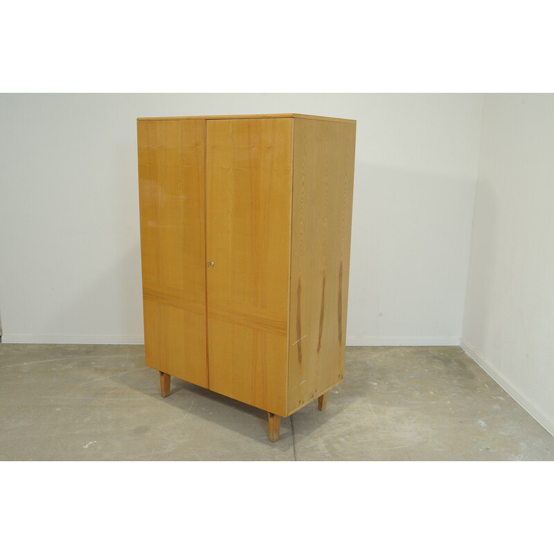 Vintage ash and plywood cabinet for Novy Domov, Czechoslovakia 1970