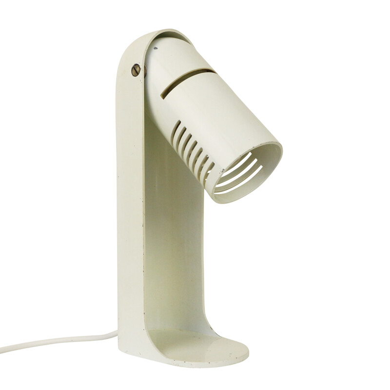 White Space Age Italian Flip Top desk light by Leuka - 1970s