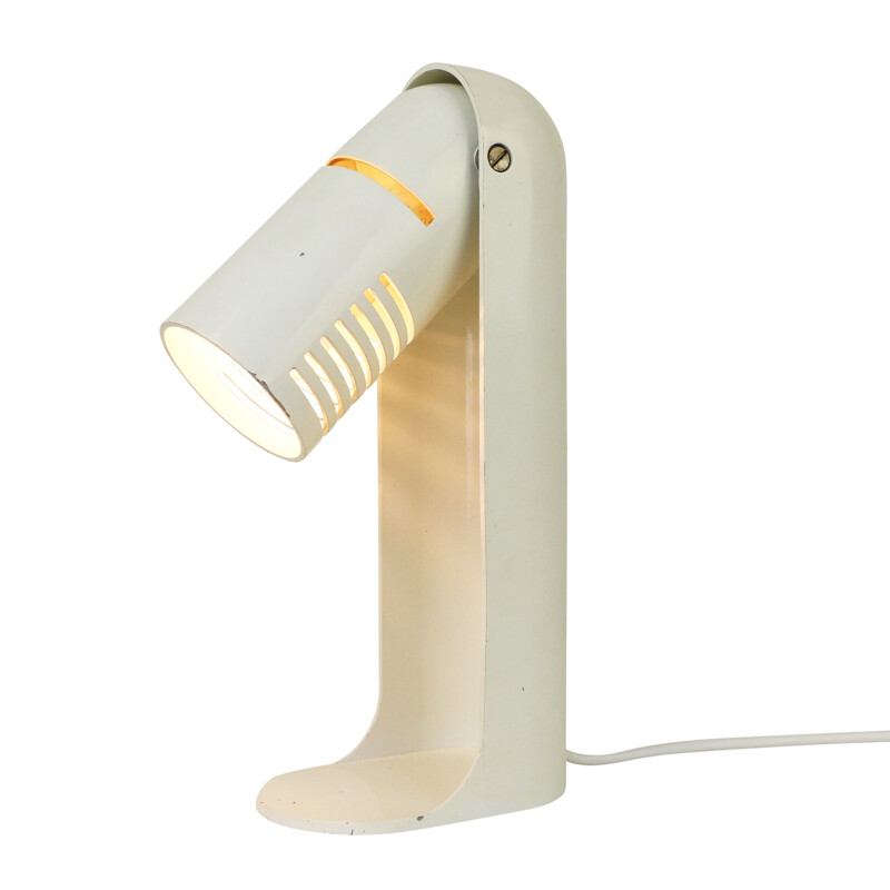 White Space Age Italian Flip Top desk light by Leuka - 1970s