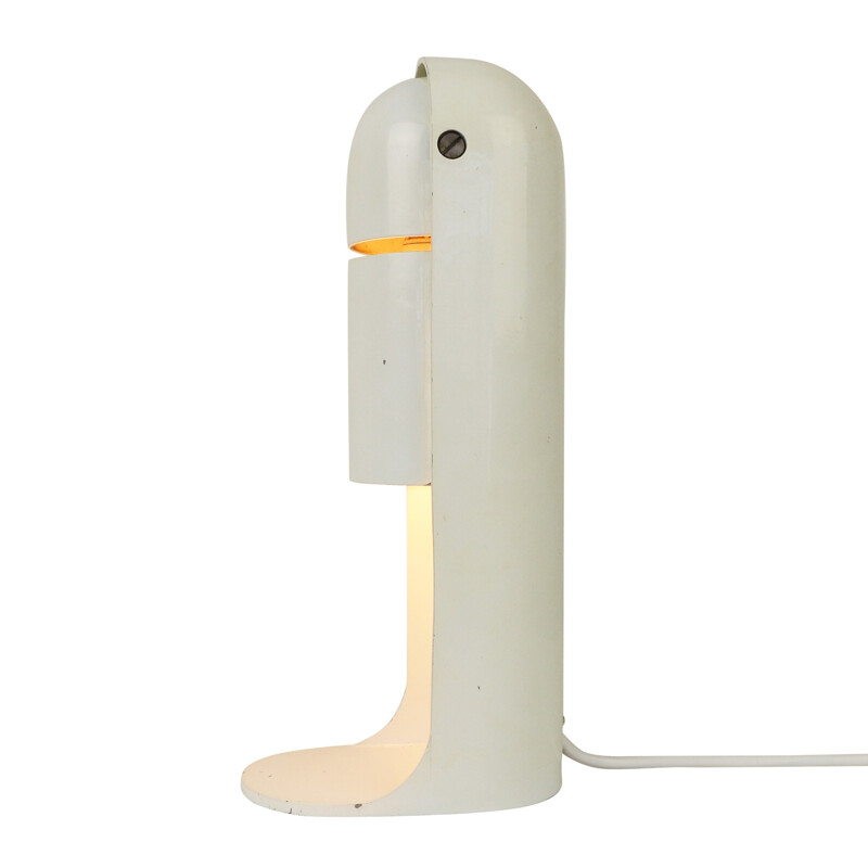 White Space Age Italian Flip Top desk light by Leuka - 1970s