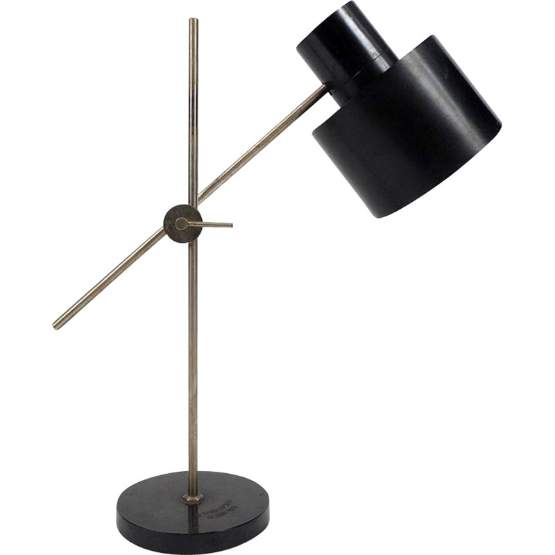 Lampe de bureau noire en métal et réglable - 1960