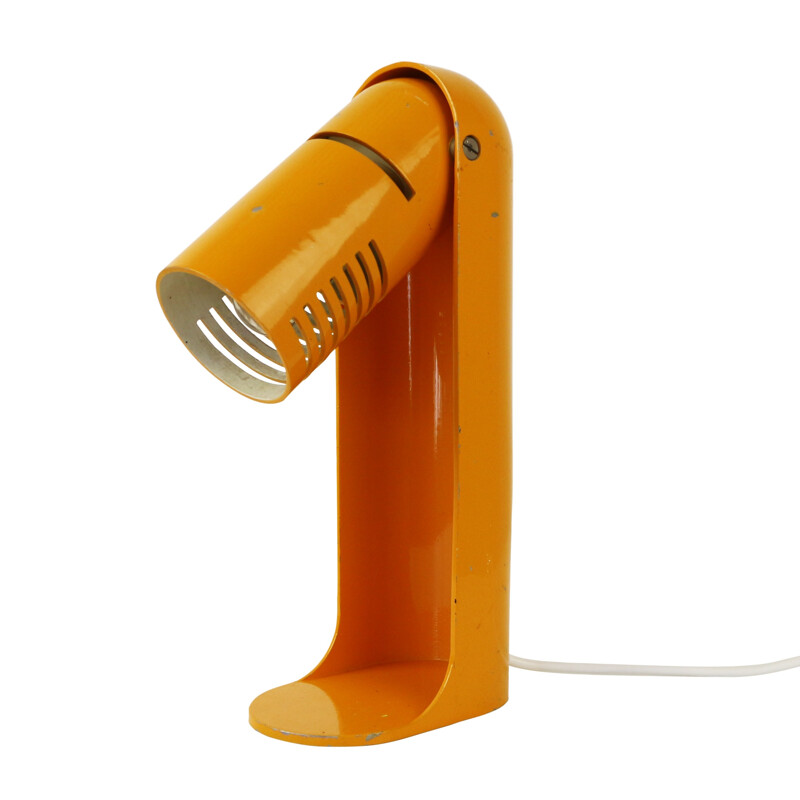 Lampe de bureau jaune de l'ère spatiale italienne par Leuka - 1970