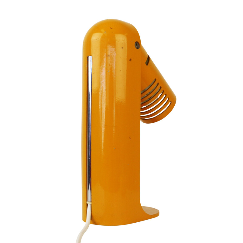 Yellow space age Italian flip top desk light by Leuka - 1970s