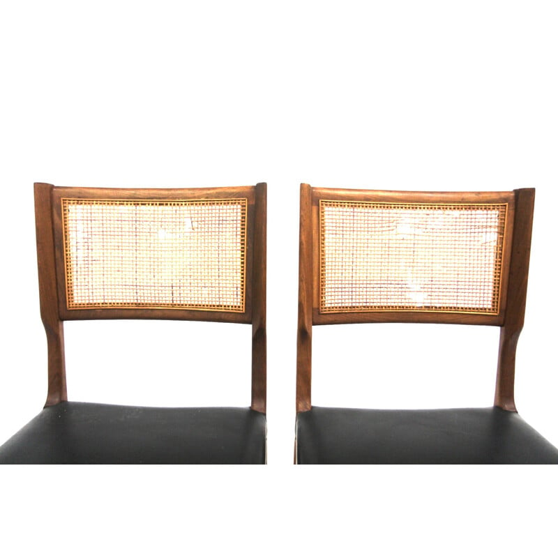 Set of 4 vintage teak and leatherette chairs for Skaraborgs Möbelindustri Tibro, Sweden 1960