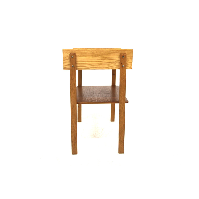 Vintage teak and oak bedside table, Sweden 1960