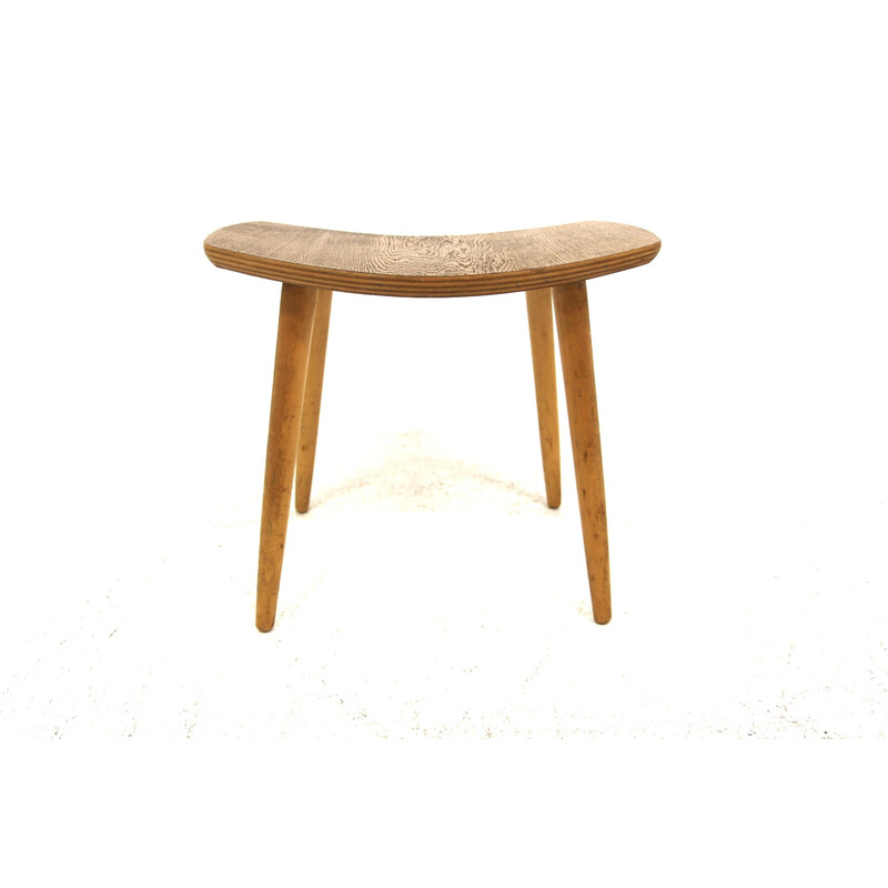 Vintage Scandinavian oak stool by Edsbyverken, Sweden 1960
