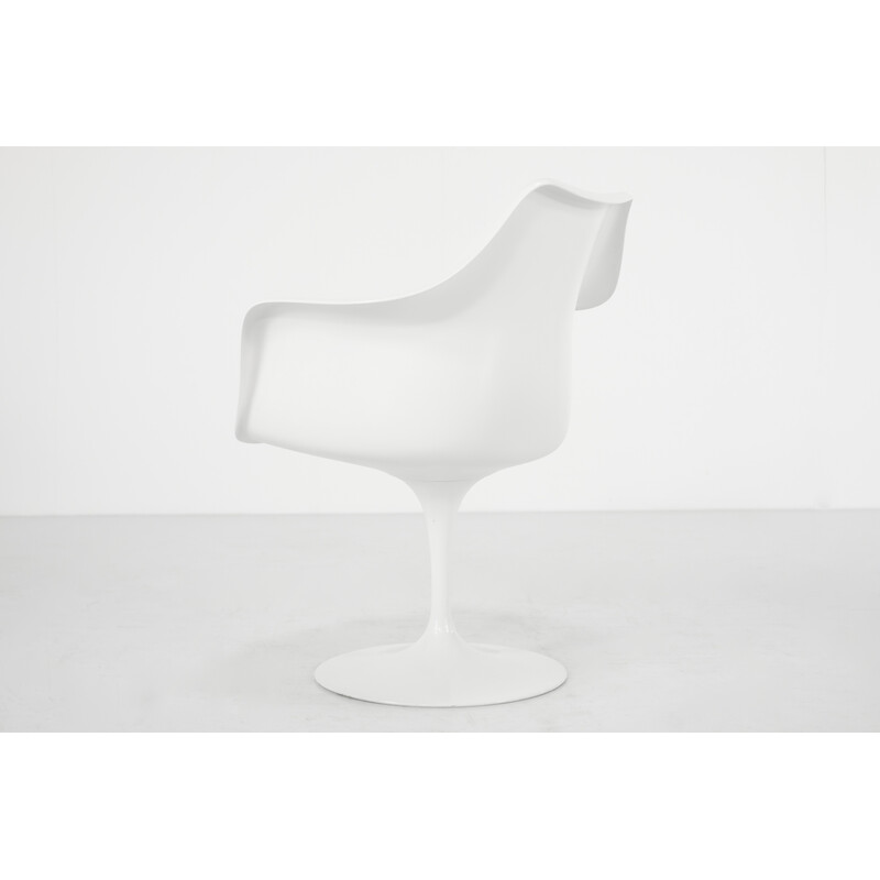 Conjunto de 6 cadeiras "Tulip" vintage em fibra de vidro e tecido de Eero Saarinen para a Knoll International, EUA 1970