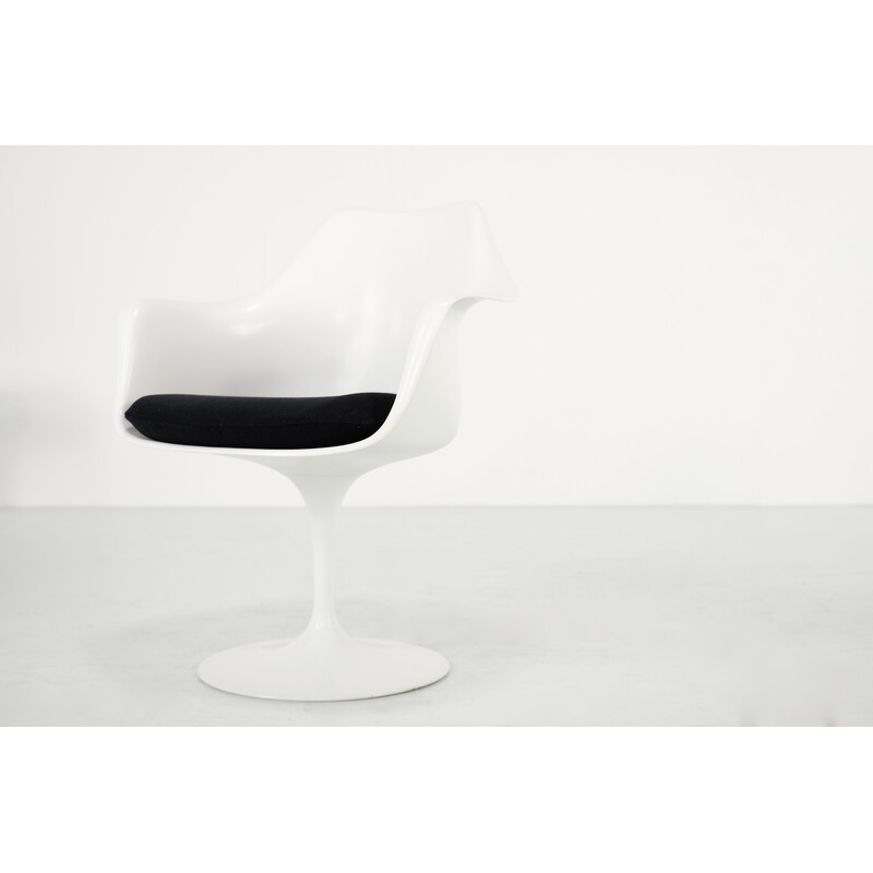 Conjunto de 6 cadeiras "Tulip" vintage em fibra de vidro e tecido de Eero Saarinen para a Knoll International, EUA 1970