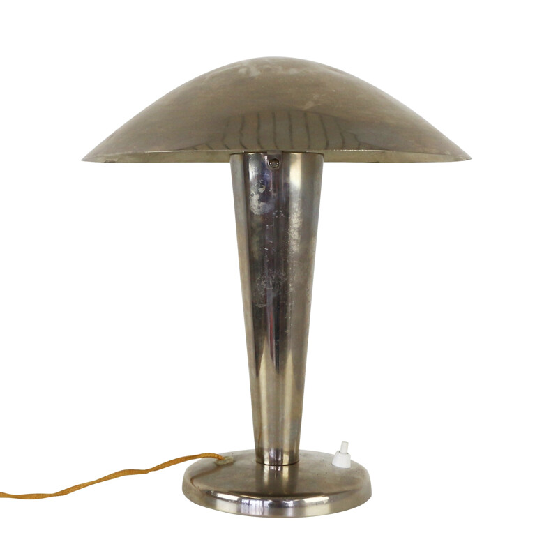 Chrome mushroom desk light by Josef Hurka for Napako, 1930s