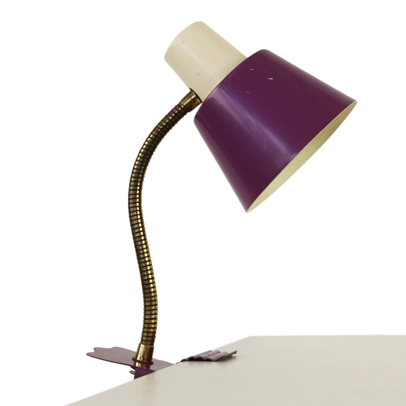 Lampe de bureau violette pour H. Busquet pour Hala Zeist - 1960