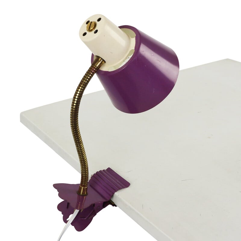 Lampe de bureau violette pour H. Busquet pour Hala Zeist - 1960