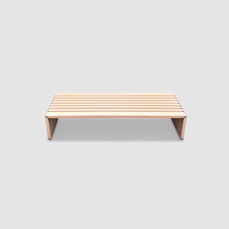 Vintage “Passe Partout” ash slatted bench by Walter Antonis for Arspect, Netherlands 1970