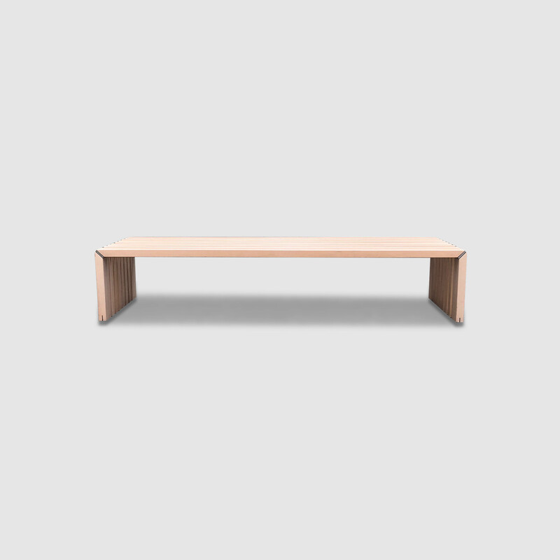 Vintage “Passe Partout” ash slatted bench by Walter Antonis for Arspect, Netherlands 1970