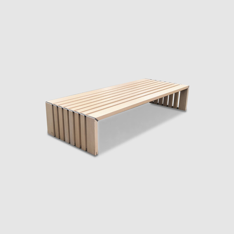 Vintage “Passe Partout” ash slatted bench by Walter Antonis for Arspect, Netherlands 1970