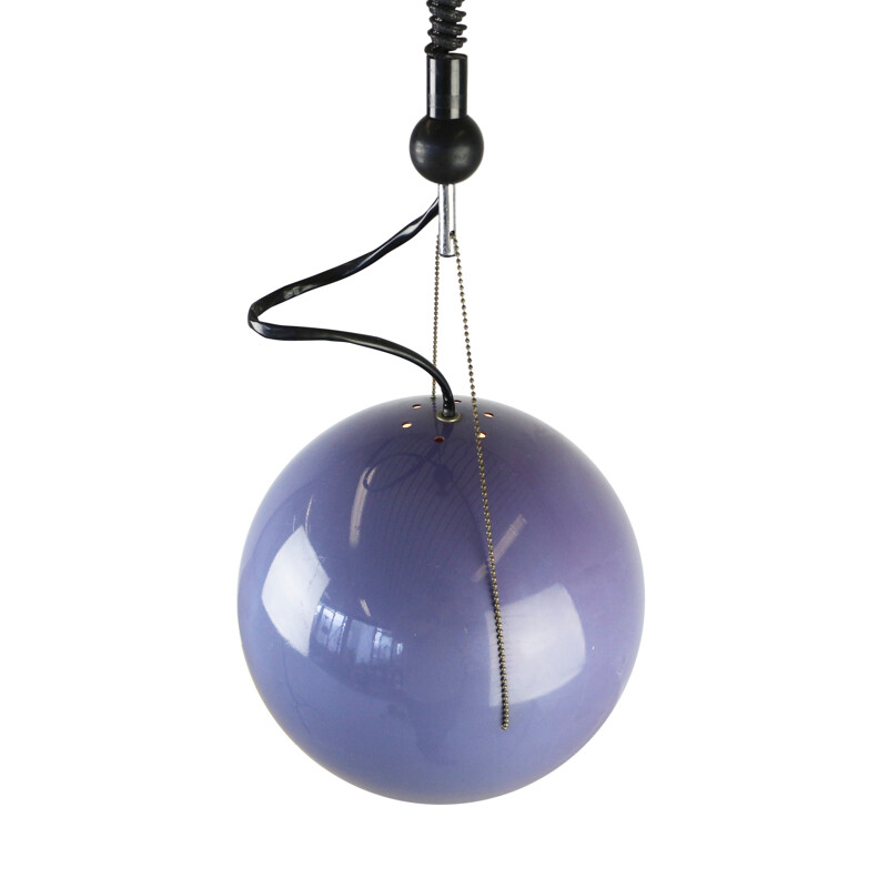 Space age violet adjustable pendant lamp - 1970s