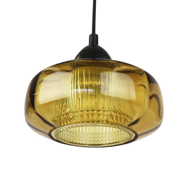 Small vintage pendant light made of glass - 1960s