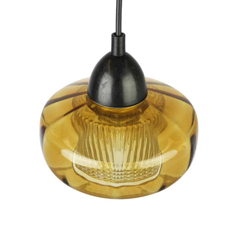 Small vintage pendant light made of glass - 1960s