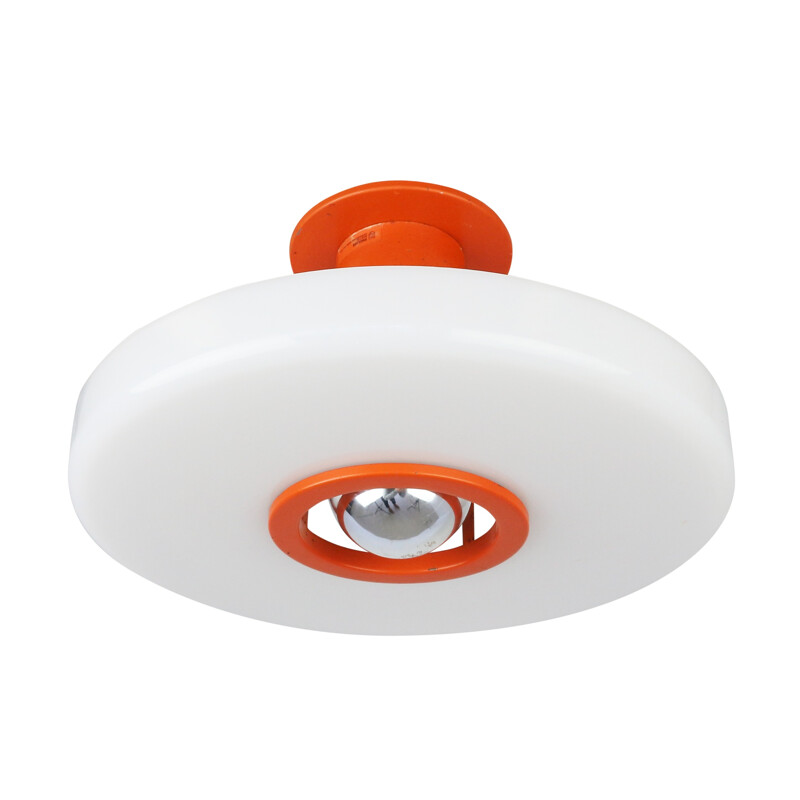 Orange and white Philips ceiling light - 1960s