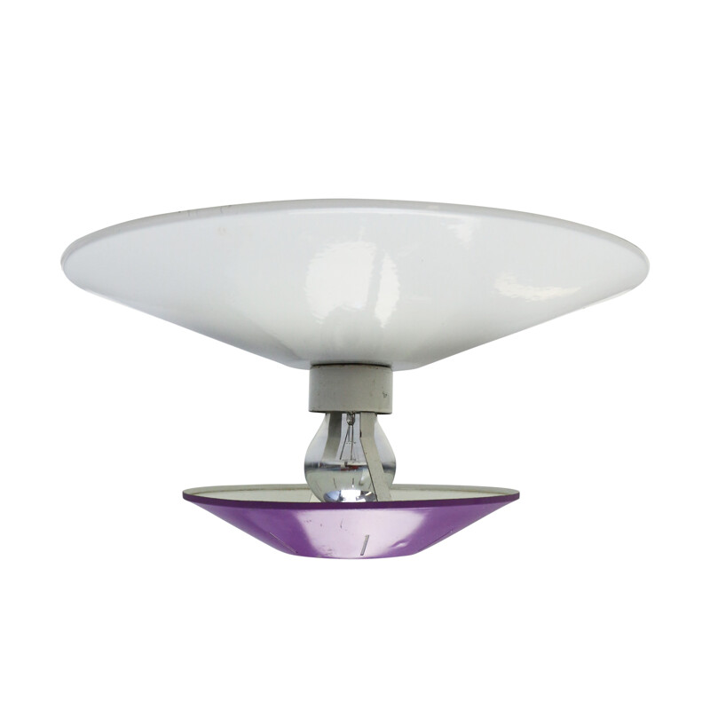 Purple space age ceiling lamp by Louis Kalff for Philips - 1950s
