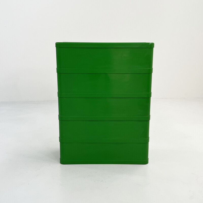 Commode vintage modèle "4964" verte en plastique par Olaf Von Bohr pour Kartell, 1970
