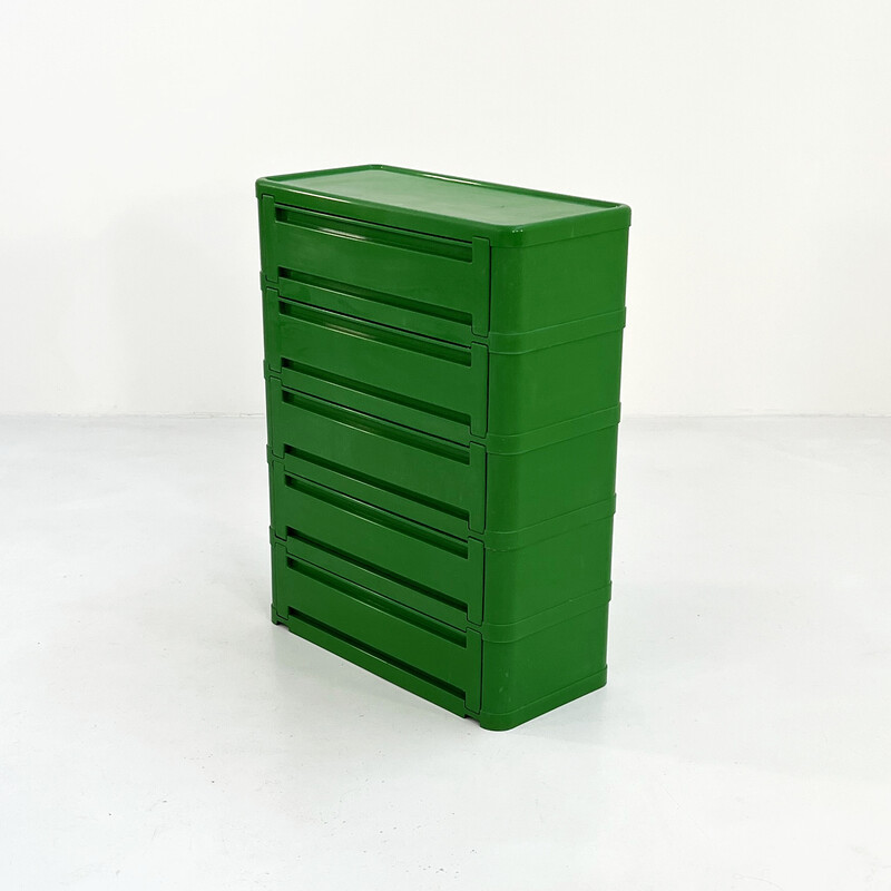 Commode vintage modèle "4964" verte en plastique par Olaf Von Bohr pour Kartell, 1970