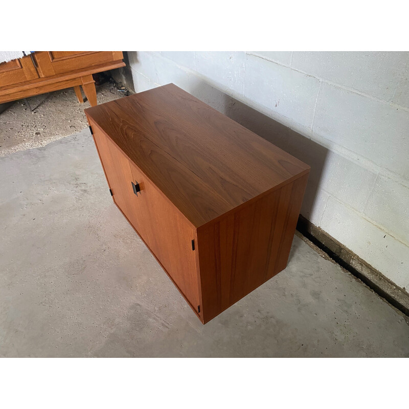 Vintage module A storage unit in teak veneer, 1960