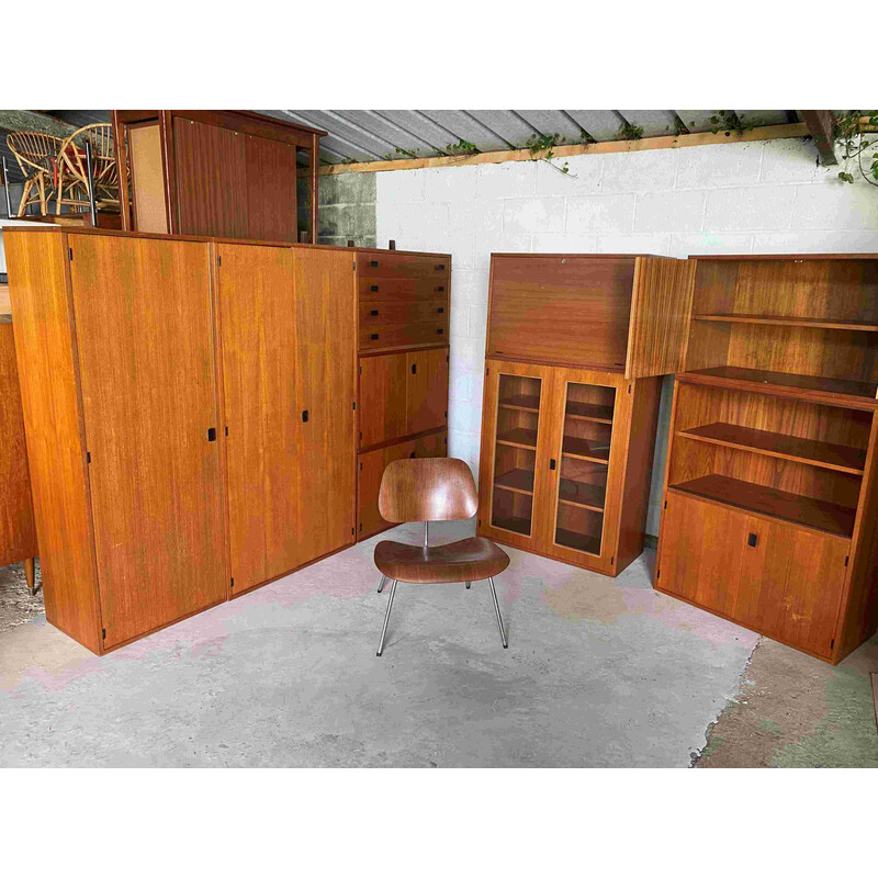 Vintage teak module C display storage unit, 1960