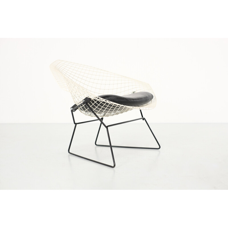 Vintage "Large Bertoia Diamond" armchair and ottoman by Harry Bertoia for Knoll, USA 1970