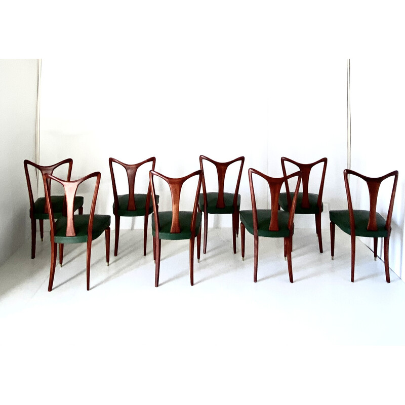 Set of 8 vintage Art Deco chairs by Gugliemo Ulrich, Italy 1940