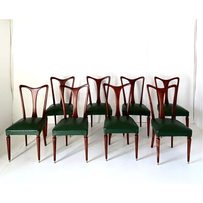 Ensemble de 8 chaises Art Déco vintage par Gugliemo Ulrich, Italie 1940