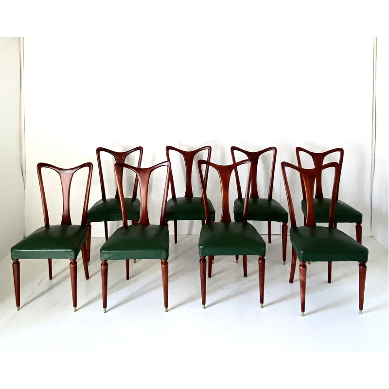 Juego de 8 sillas Art Déco vintage de Gugliemo Ulrich, Italia 1940