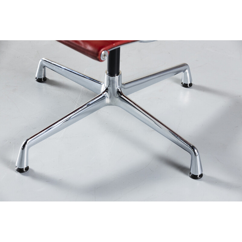 Vintage vitra EA 108 chair in Aluminum and leather by Charles and Ray Eames, Germany 1990