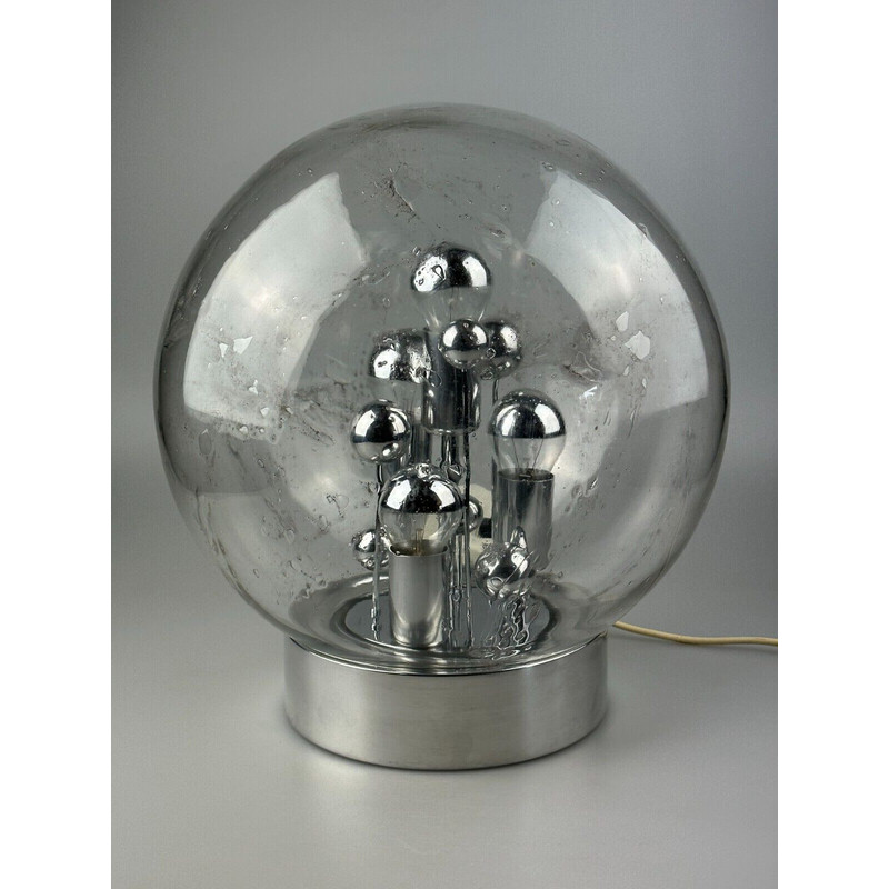 Lampe de table vintage « Big Ball » en verre pour Doria, 1970