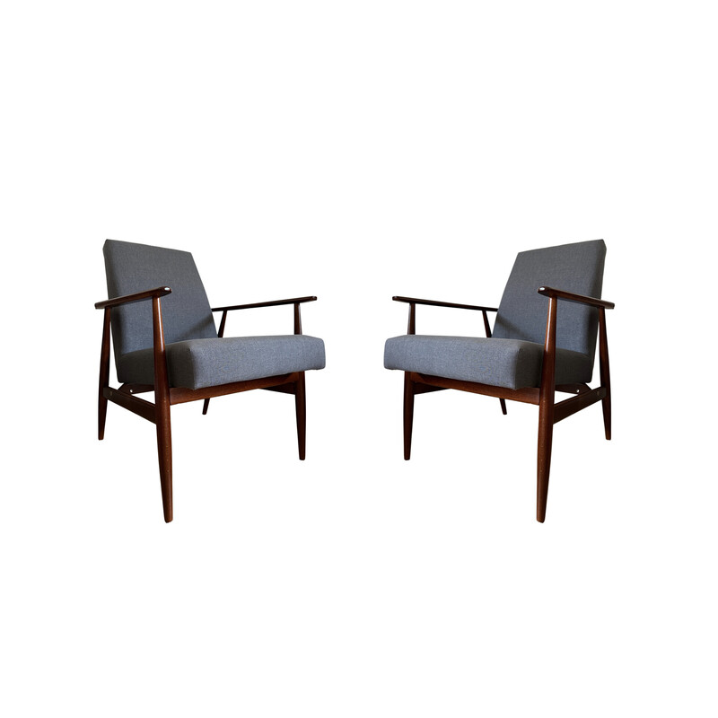 Pair of vintage beechwood armchairs by Henryk Lis for Kvadrat , Europe 1960