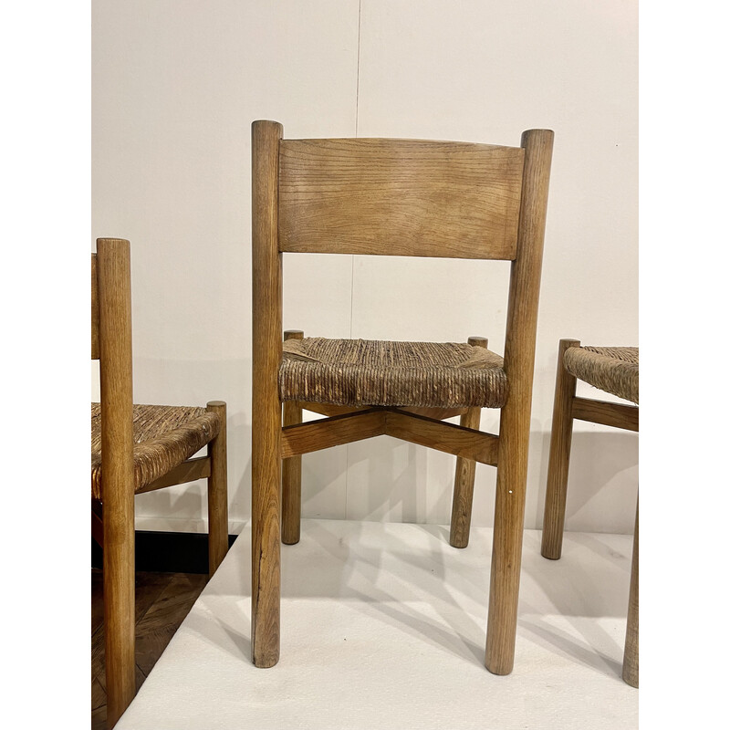 Ensemble de 4 chaises vintage Meribel par Charlotte Perriand