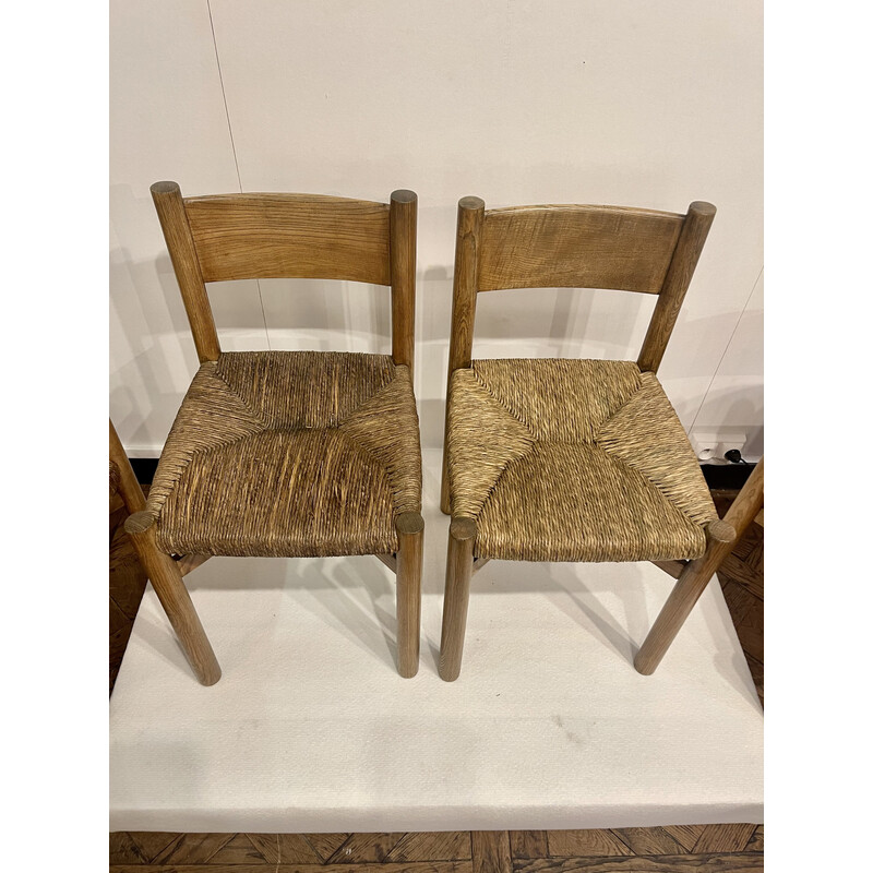Ensemble de 4 chaises vintage Meribel par Charlotte Perriand