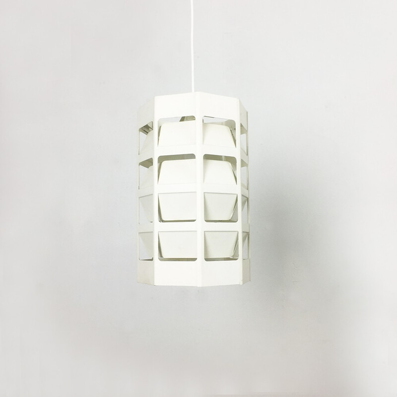 Scandinavian white metal pendant lamp by Louis Poulsen, Denmark 1960
