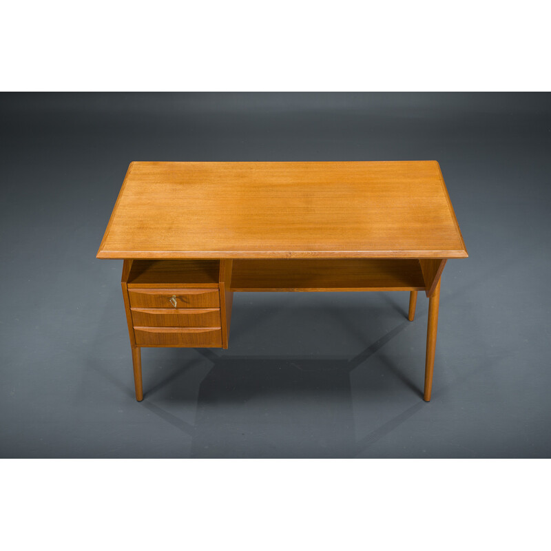 Vintage teak desk by Gunnar Nielsen for Tibergaard, Denmark 1960