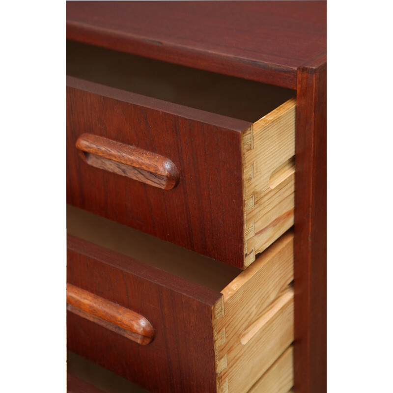 Danish Teak Chest of Drawers with curved handles - 1960s