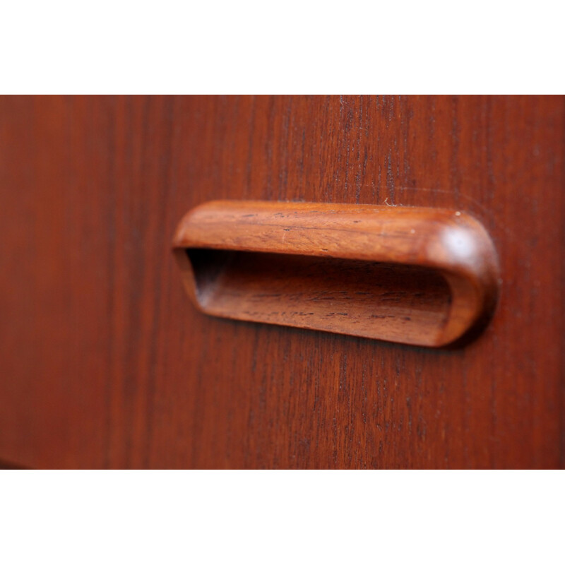 Danish Teak Chest of Drawers with curved handles - 1960s